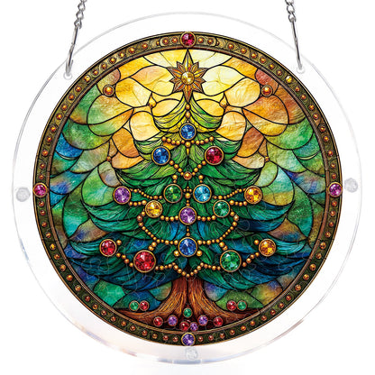 Verzierter Weihnachtsbaum Lichtf?nger-Acrylfensterkunst