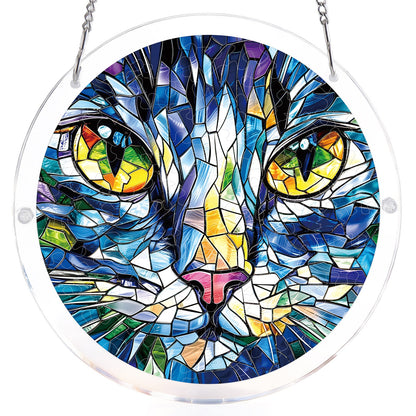 Mosaik Katze Lichtf?nger-Acryl Fensterkunst