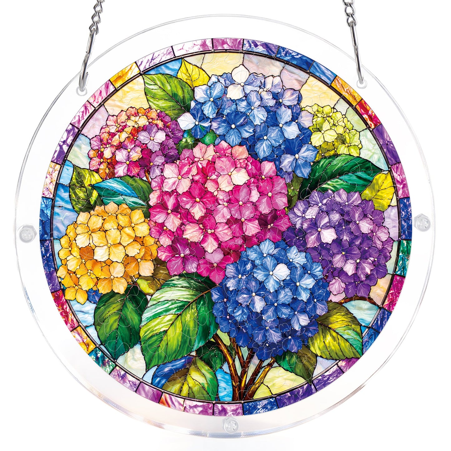 Full Bloom Hydrangea Acrylic Window Suncatcher