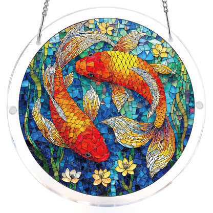 Koi-Traumteich-Lichtf?nger ¨C Acryl-Fensterkunst
