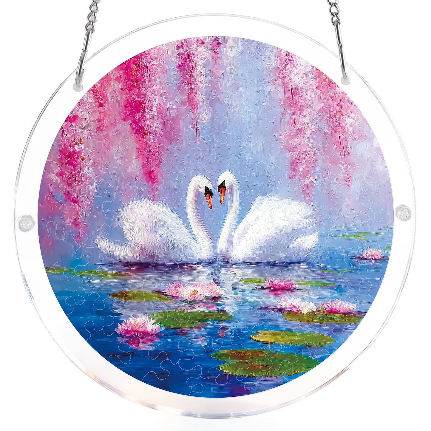 Schw?ne in Bl¨¹tensee-Lichtfang ¨C Acrylfensterkunst