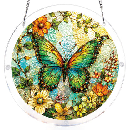 Suncatcher ?Smaragd Schmetterlingsfl¨¹stern¡° ¨C Acryl-Fensterbild