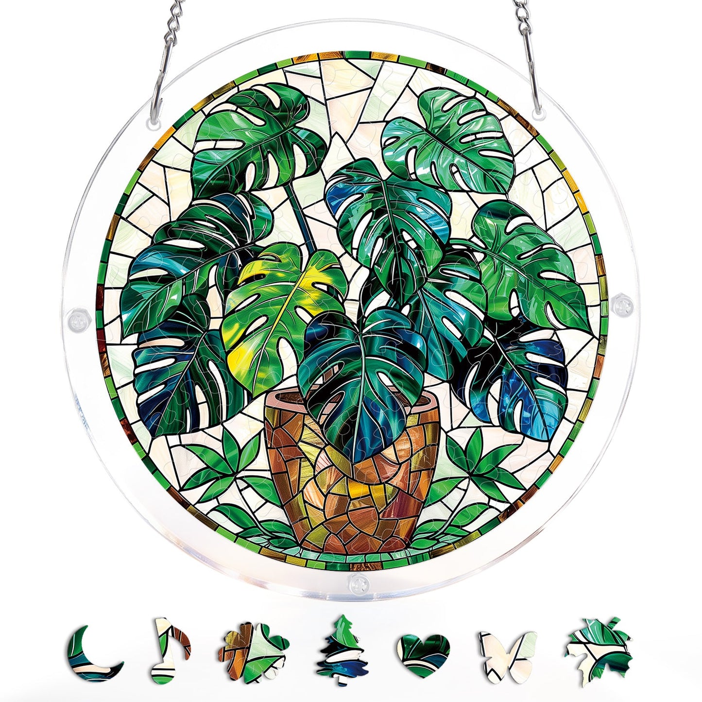 Monstera Gr¨¹npflanzen Lichtf?nger ¨C Acrylfensterkunst