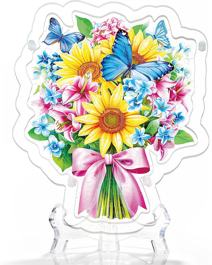 Acryl-Tisch-Fensterf?nger ¨C Sonnenblumen- und Schmetterlingsstrau?