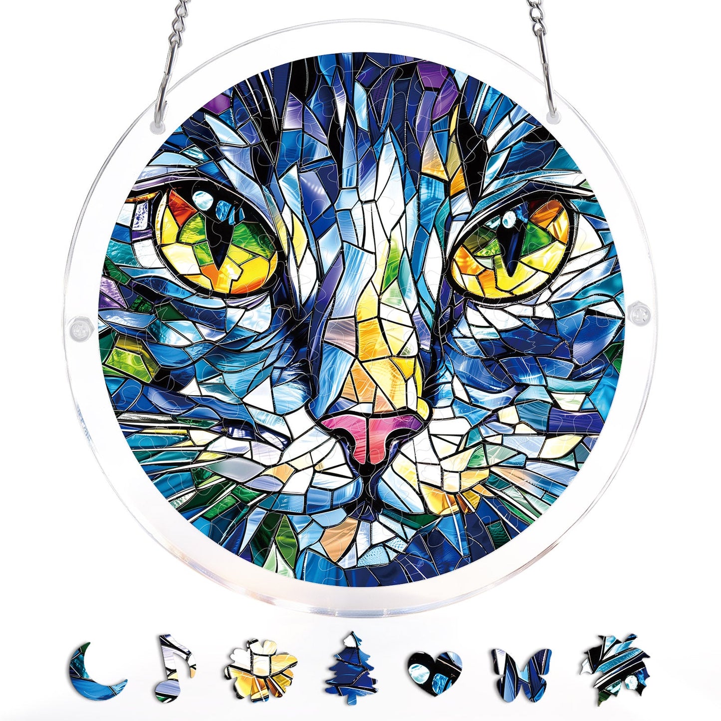 Mosaik Katze Lichtf?nger-Acryl Fensterkunst