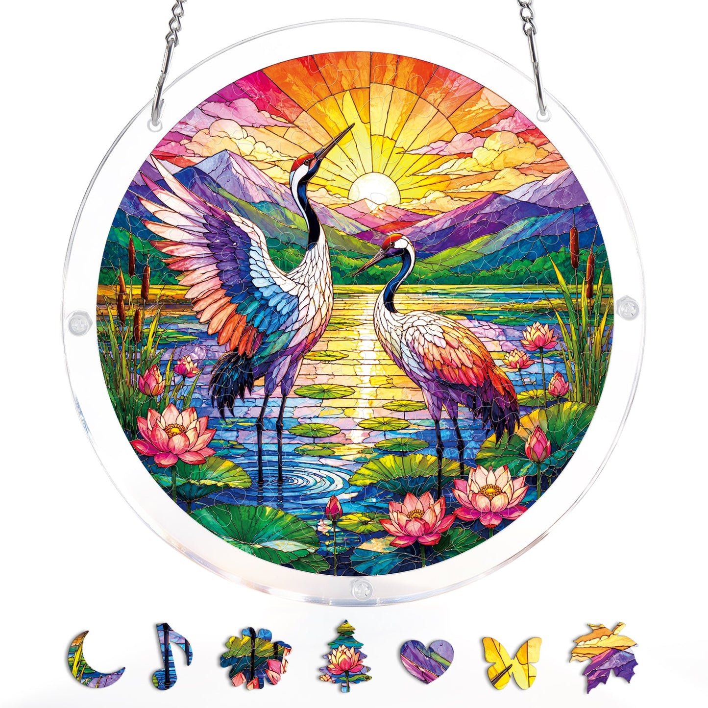 Sunrise Crane Acrylic Window Suncatcher