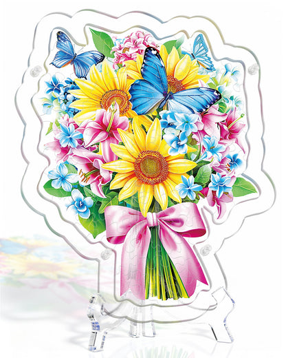 Acryl-Tisch-Fensterf?nger ¨C Sonnenblumen- und Schmetterlingsstrau?