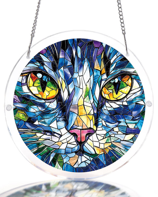 Mosaik Katze Lichtf?nger-Acryl Fensterkunst