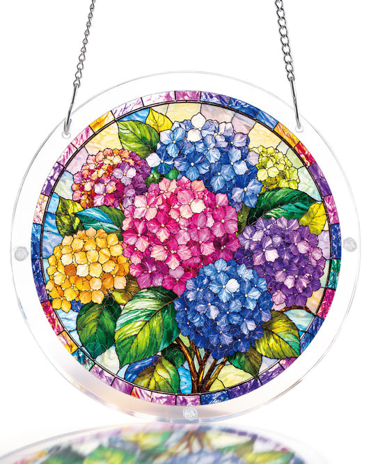 Full Bloom Hydrangea Acrylic Window Suncatcher