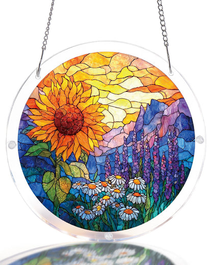 Sonnenblumenwiese Lichtf?nger ¨C Fensterbild aus Acryl