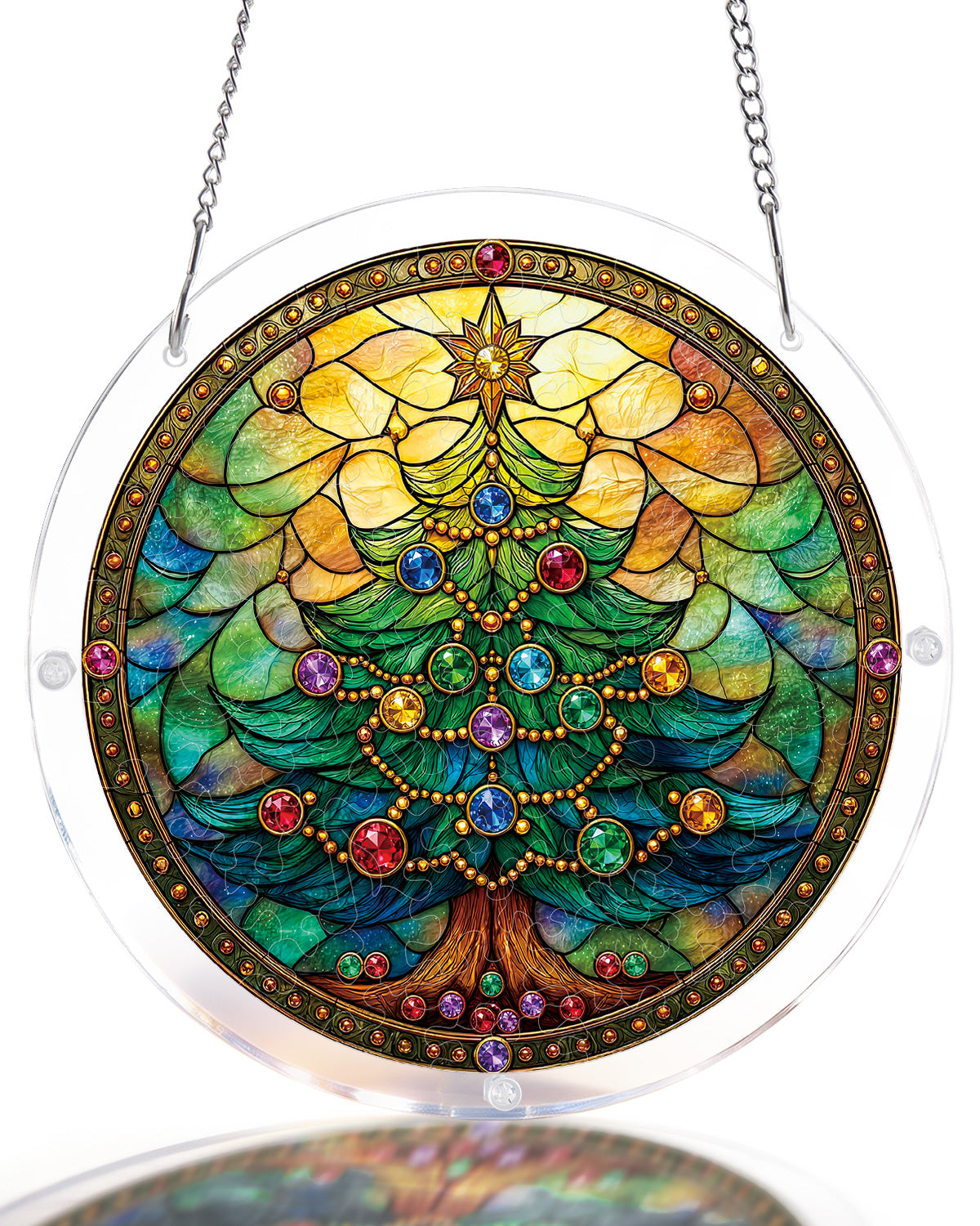 Verzierter Weihnachtsbaum Lichtf?nger-Acrylfensterkunst