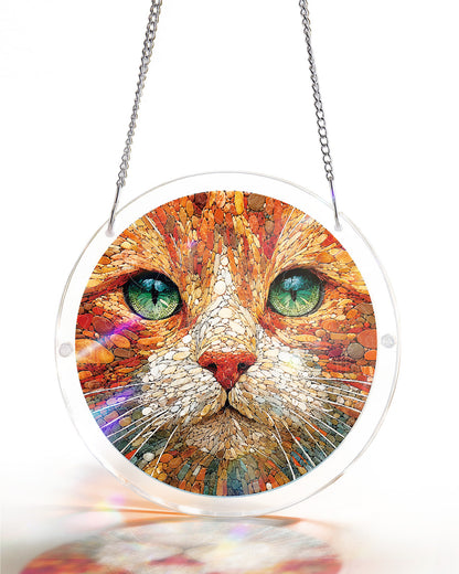 Sonnencatcher ?Stein-Katze¡° ¨C Fensterbild aus Acryl