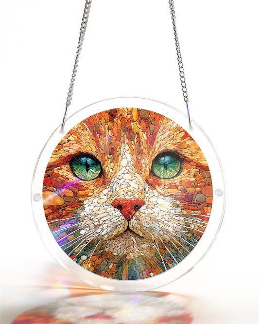 Sonnencatcher ?Stein-Katze¡° ¨C Fensterbild aus Acryl