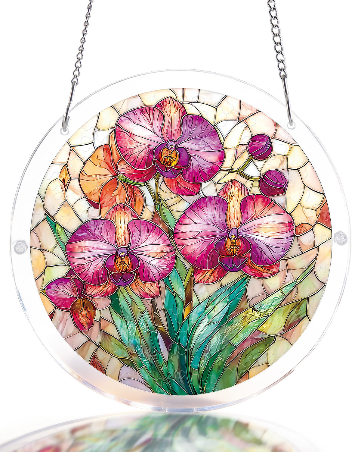 Vertr?umte Orchideen, die Sonnenf?nger-Acrylfensterkunst aufhellen