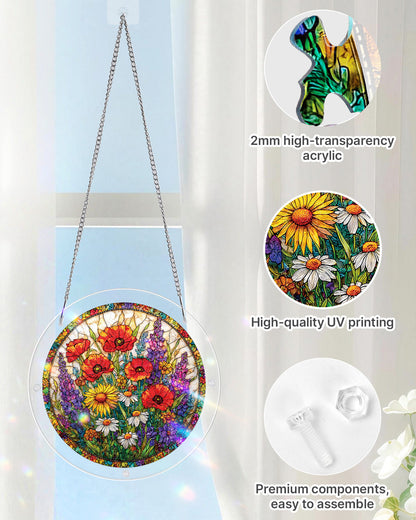 Wildblumen-Garten-Lichtf?nger ¨C Fensterkunst aus Acryl