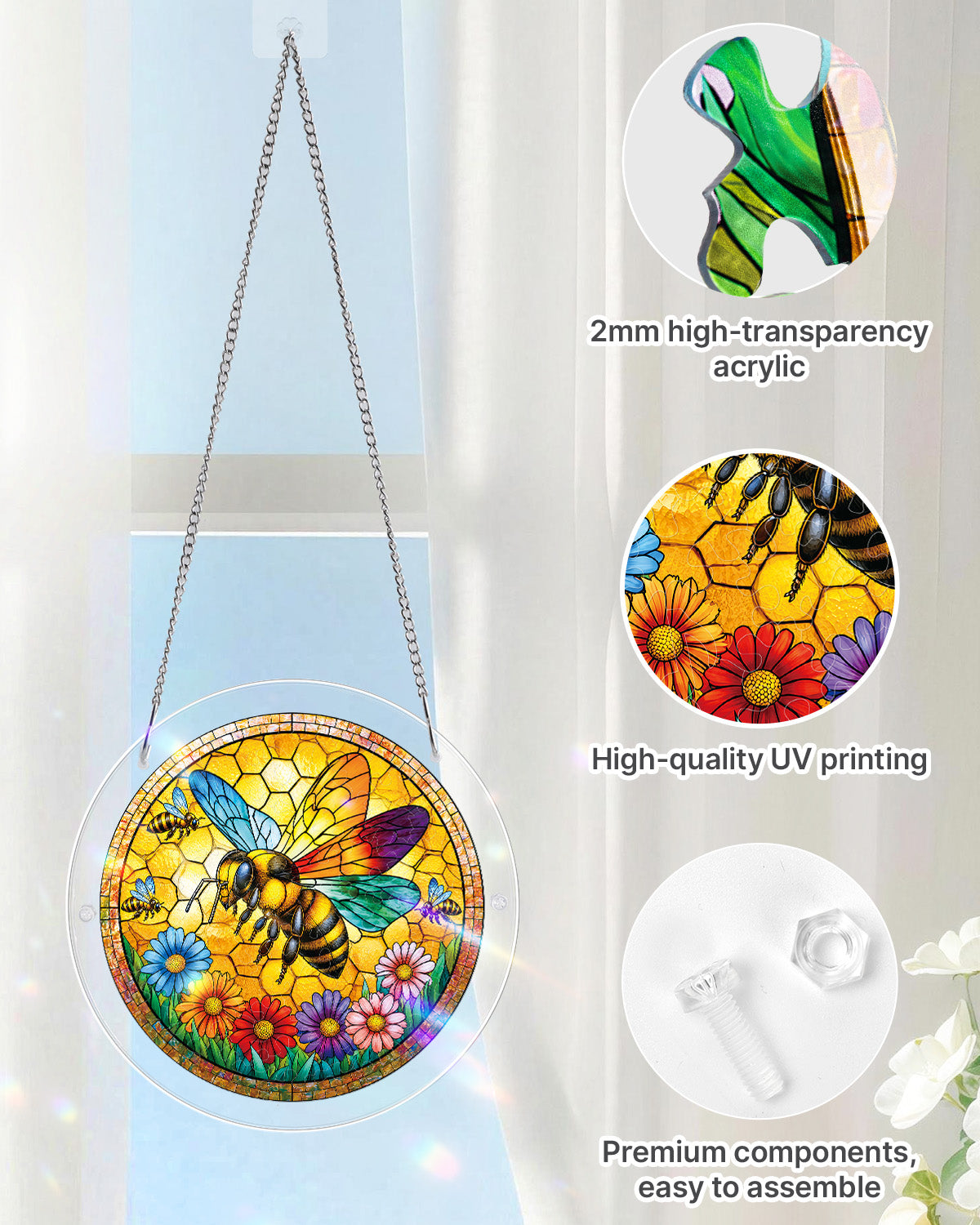 Sonnenstrahl-Biene-Licht-Sonnenf?nger-Acrylfensterkunst