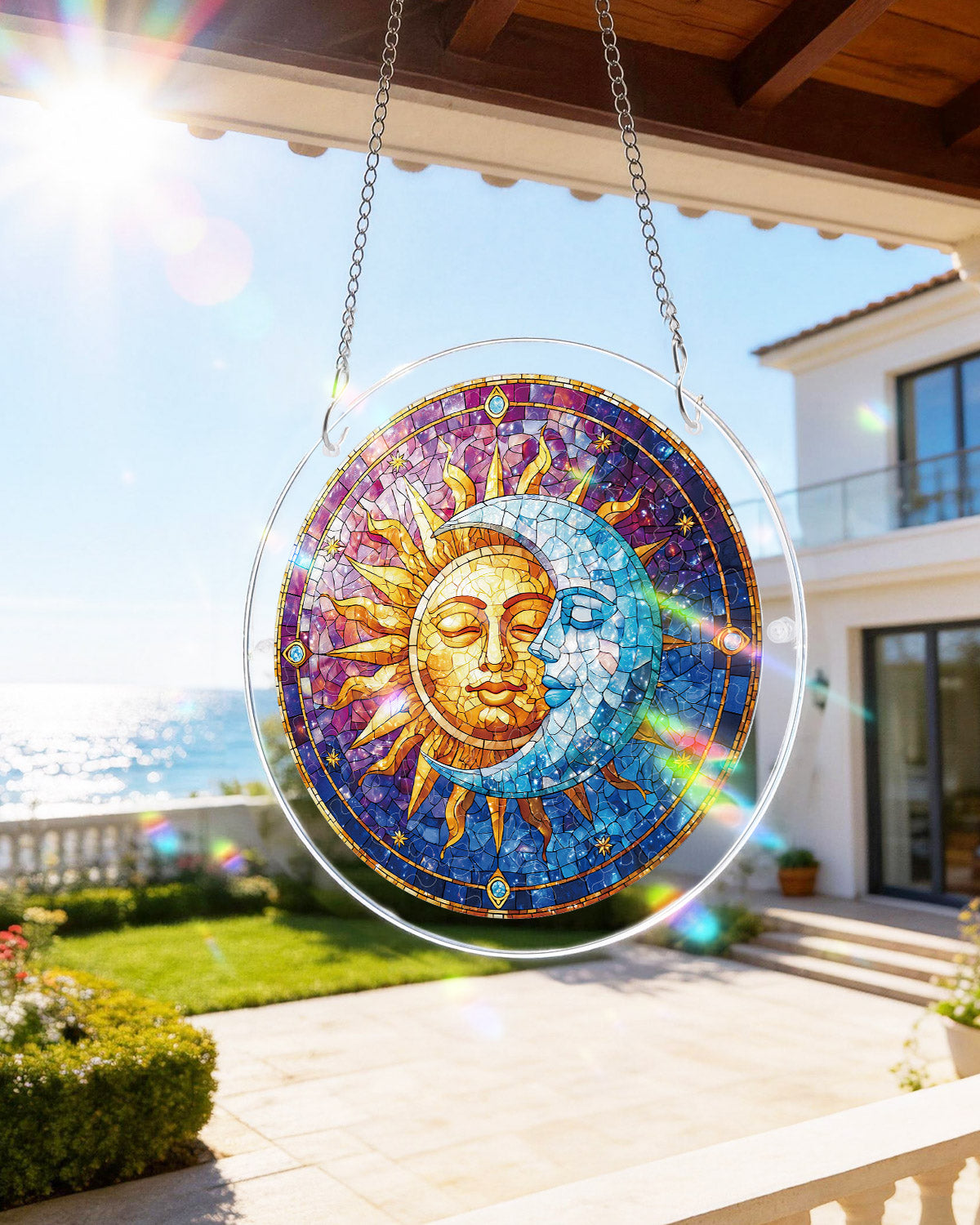 Sonne und Mond in Harmonie Licht-Sonnenf?nger-Acrylfensterbild