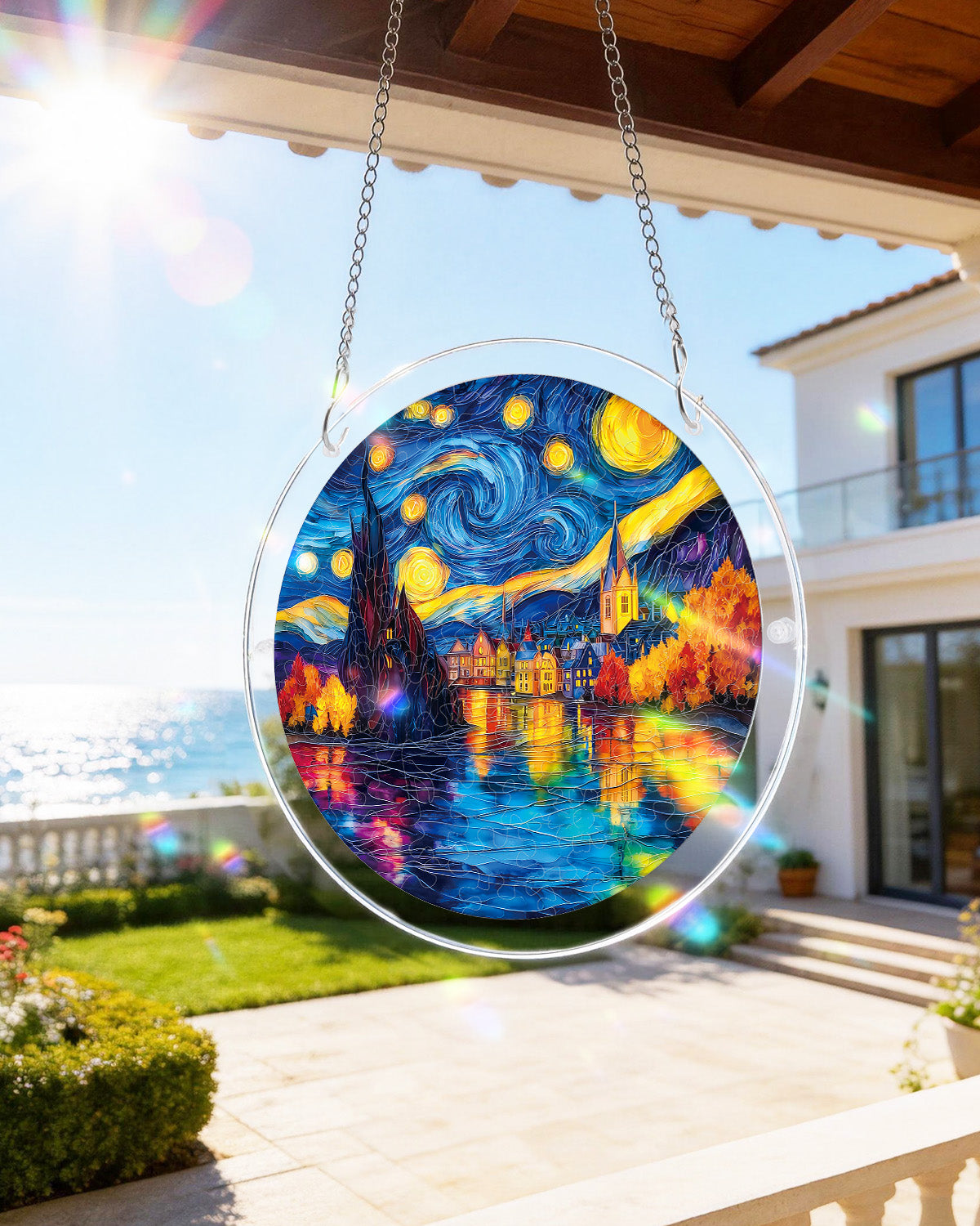 Sternenlicht Dorf Lichtf?nger-Acryl Fensterkunst