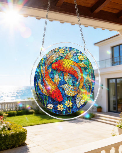 Koi-Traumteich-Lichtf?nger ¨C Acryl-Fensterkunst