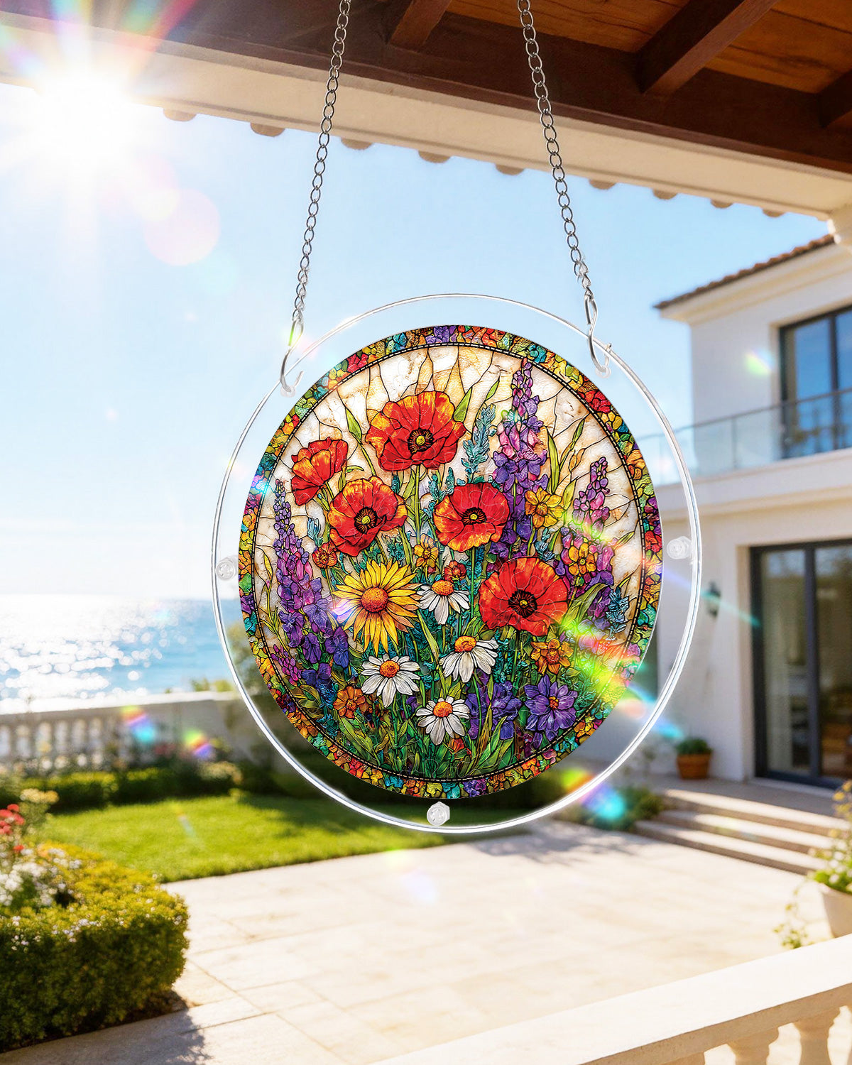 Wildblumen-Garten-Lichtf?nger ¨C Fensterkunst aus Acryl
