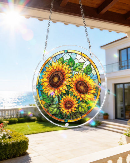 Sonnenblumenstrahlenf?nger-Acrylfensterkunst