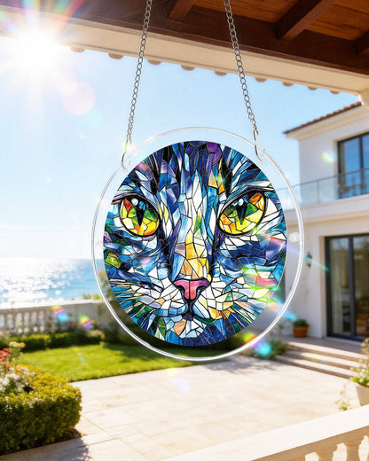 Mosaik Katze Lichtf?nger-Acryl Fensterkunst