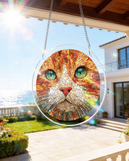 Sonnencatcher ?Stein-Katze¡° ¨C Fensterbild aus Acryl