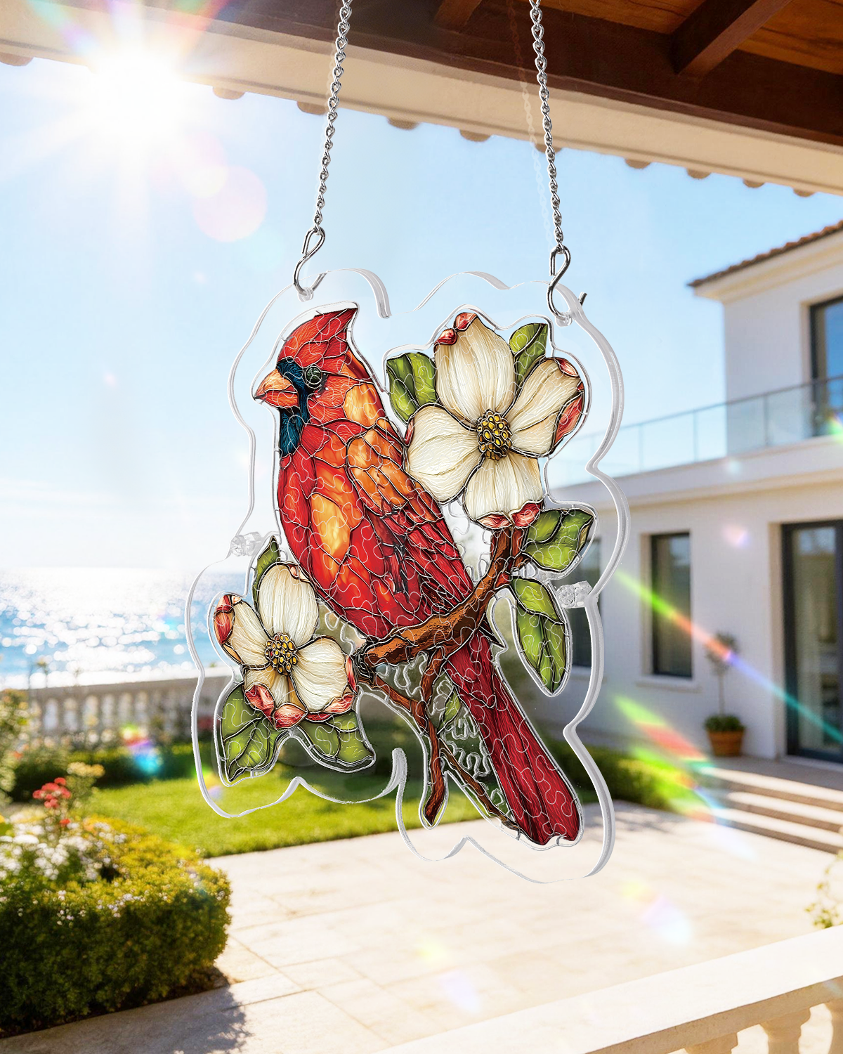Magnolien-Kardinal-Lichtf?nger ¨C Acrylfensterkunst