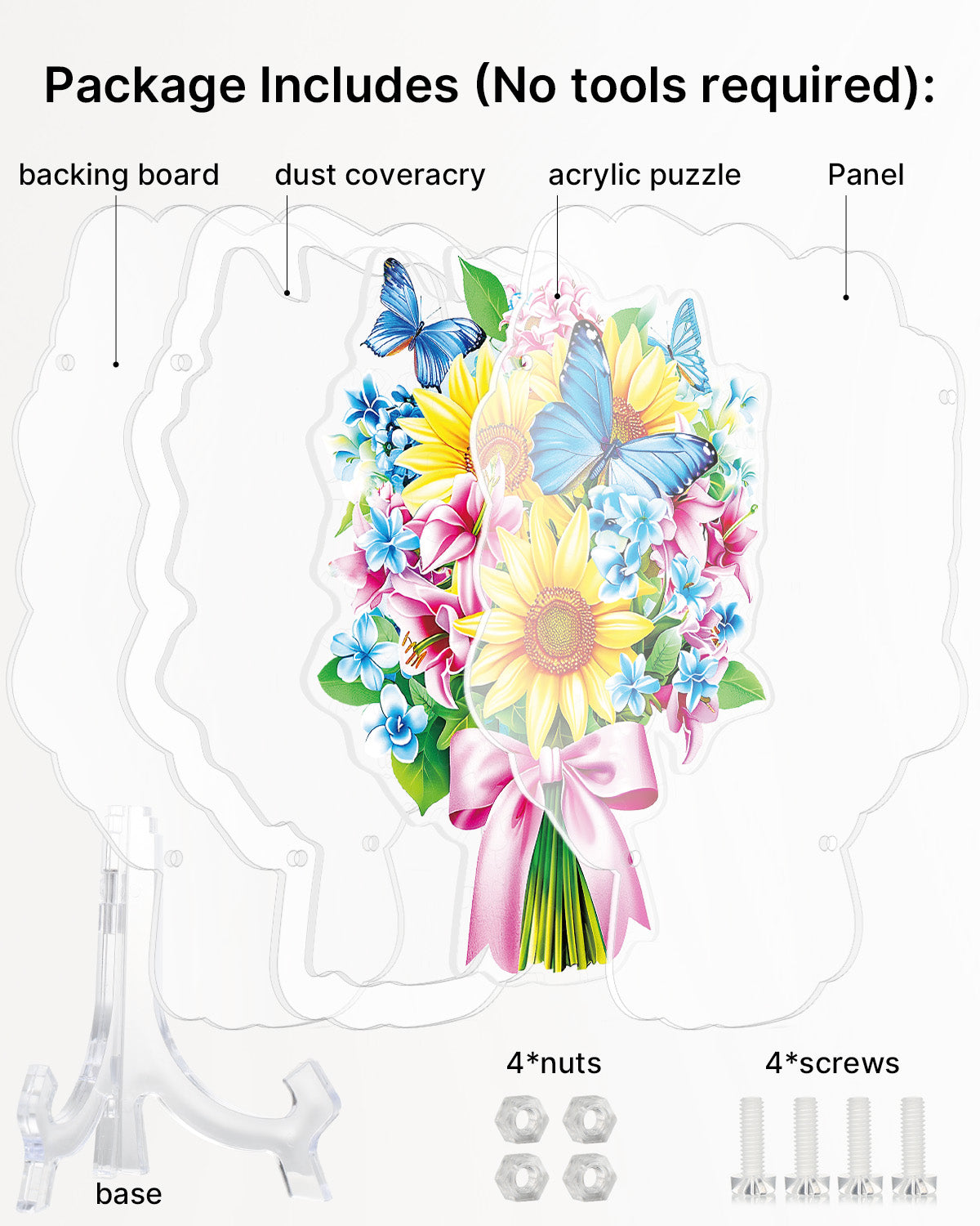 Acryl-Tisch-Fensterf?nger ¨C Sonnenblumen- und Schmetterlingsstrau?