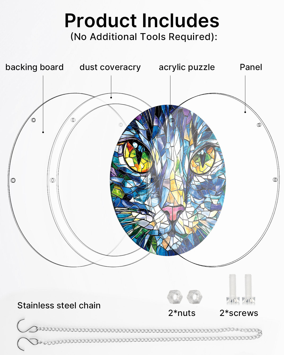 Mosaik Katze Lichtf?nger-Acryl Fensterkunst