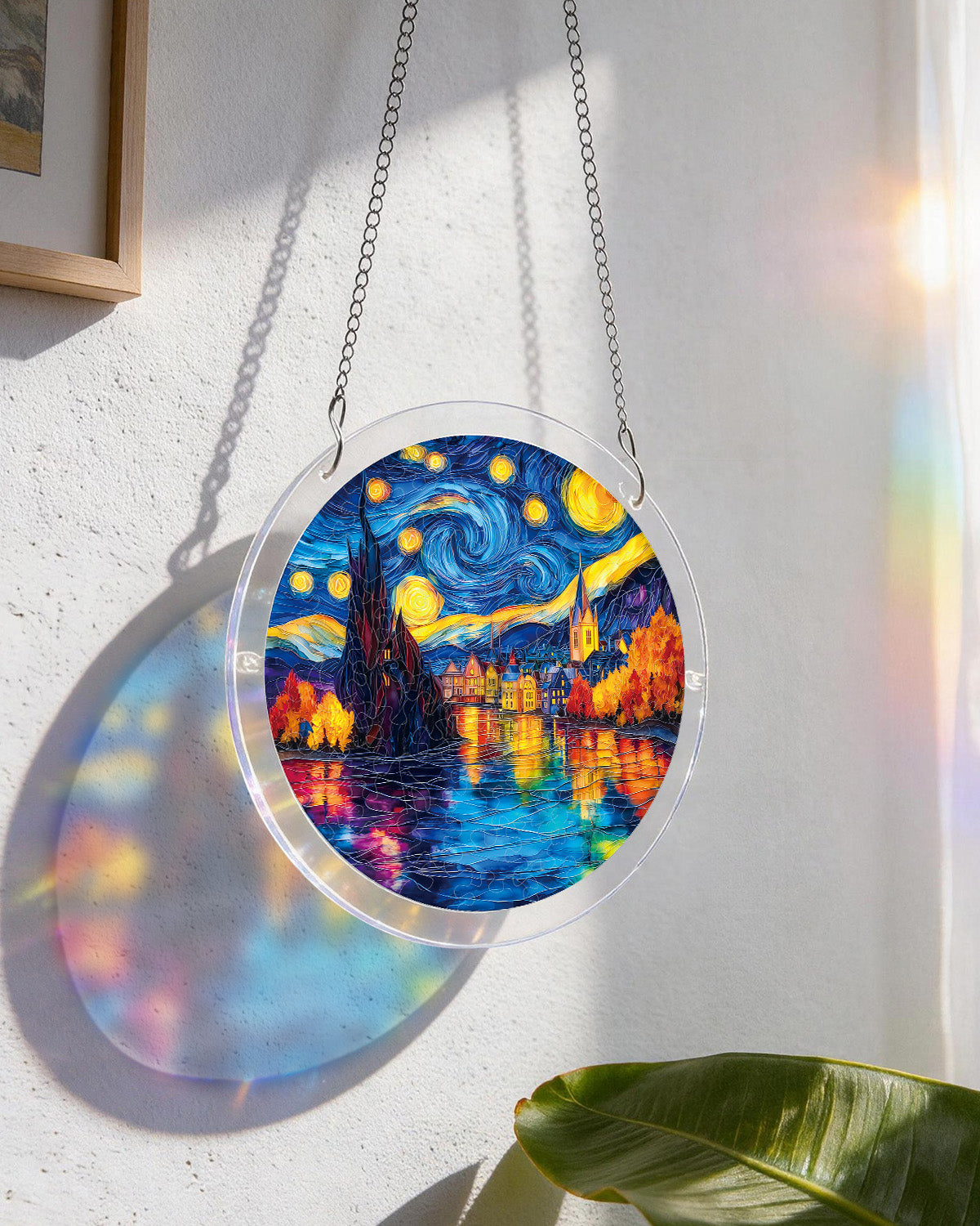Sternenlicht Dorf Lichtf?nger-Acryl Fensterkunst