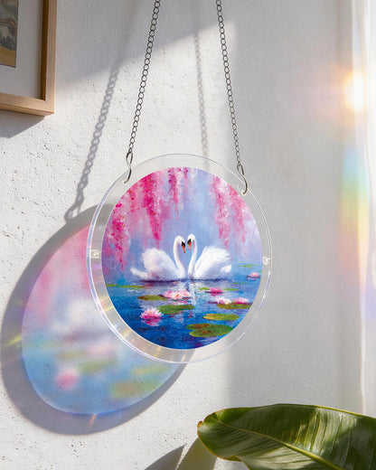 Schw?ne in Bl¨¹tensee-Lichtfang ¨C Acrylfensterkunst