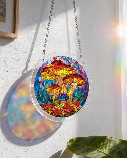 Mystischer Pilzwald Licht-Sonnenf?nger-Acrylfensterkunst