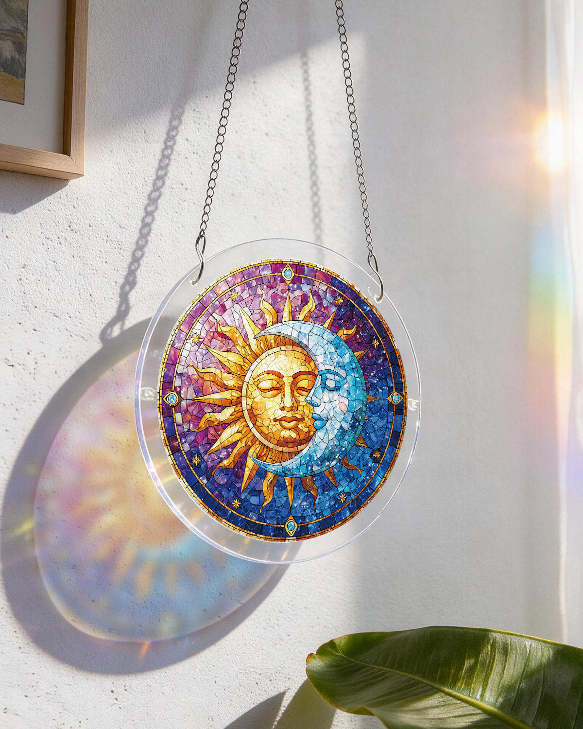 Sonne und Mond in Harmonie Licht-Sonnenf?nger-Acrylfensterbild