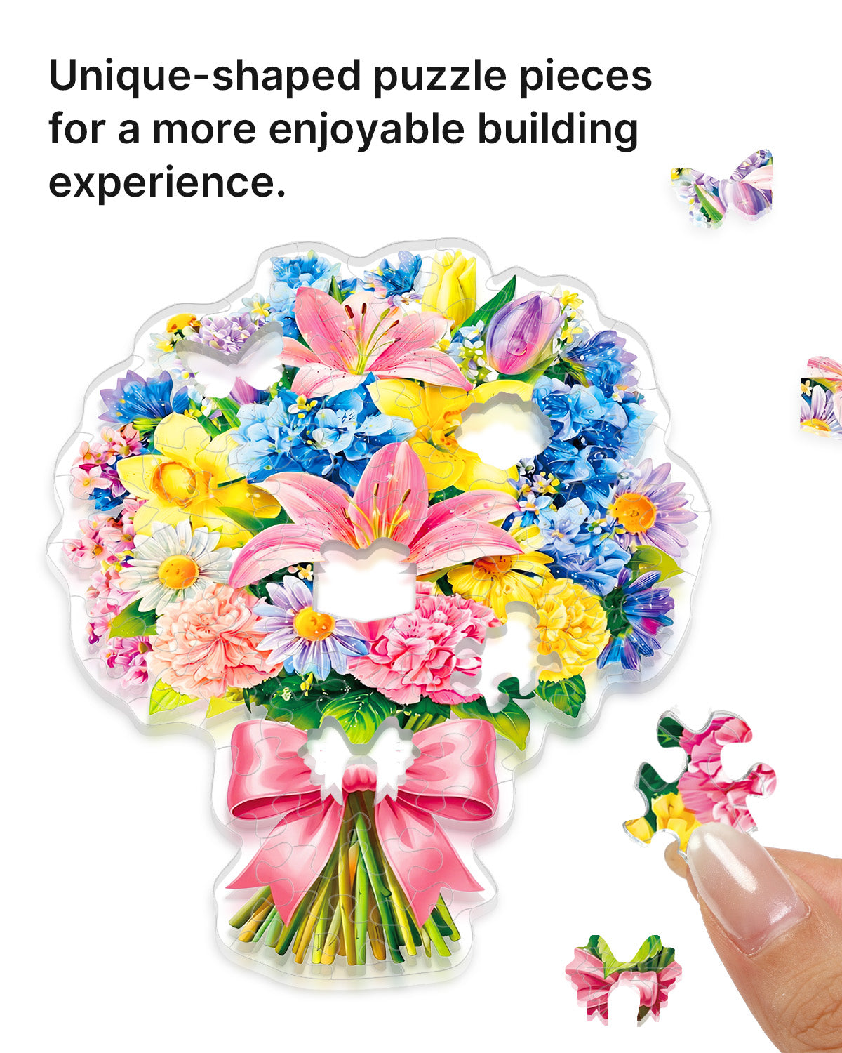 Acryl-Tisch-Fensterbild ¨C Strau? aus rosa Lilien und Narzissen