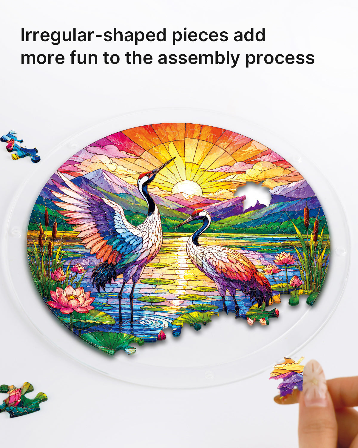 Sunrise Crane Acrylic Window Suncatcher