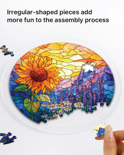 Sonnenblumenwiese Lichtf?nger ¨C Fensterbild aus Acryl