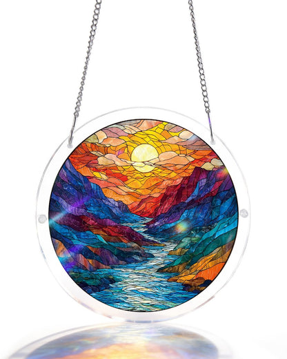 Glasierter Bergmondlicht-Sonnenf?nger ¨C Acrylfensterkunst