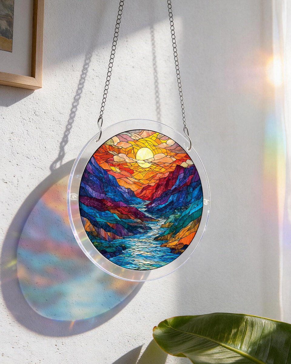 Glasierter Bergmondlicht-Sonnenf?nger ¨C Acrylfensterkunst
