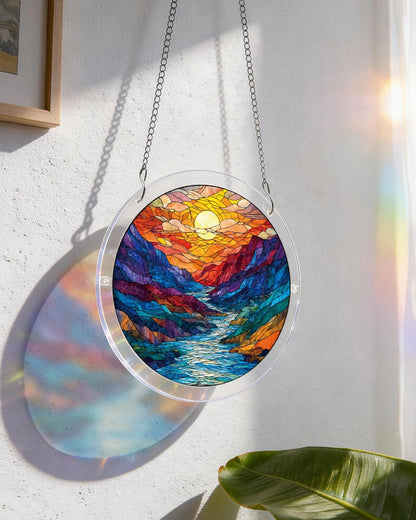 Glasierter Bergmondlicht-Sonnenf?nger ¨C Acrylfensterkunst