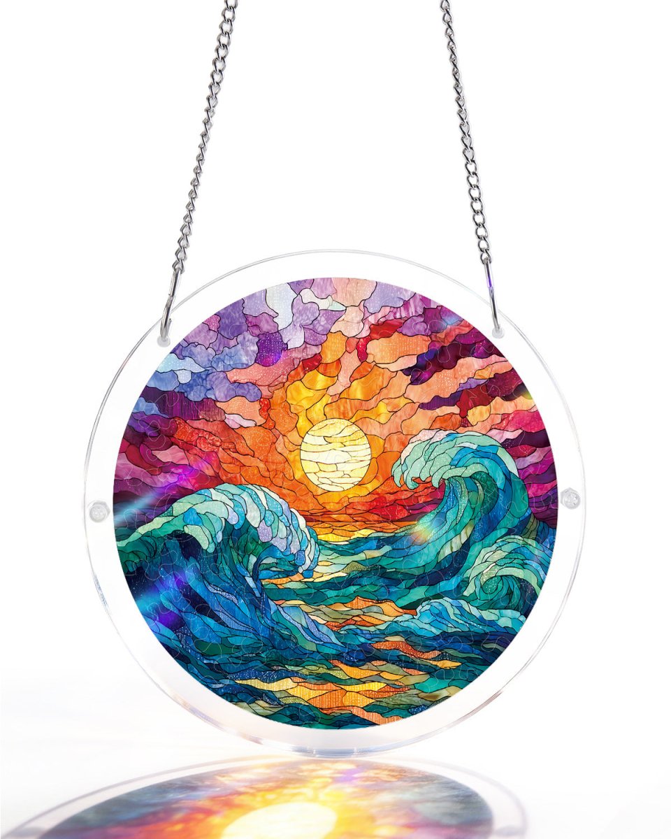 Goldene Gezeiten-Licht-Sonnenf?nger ¨C Acrylfensterkunst