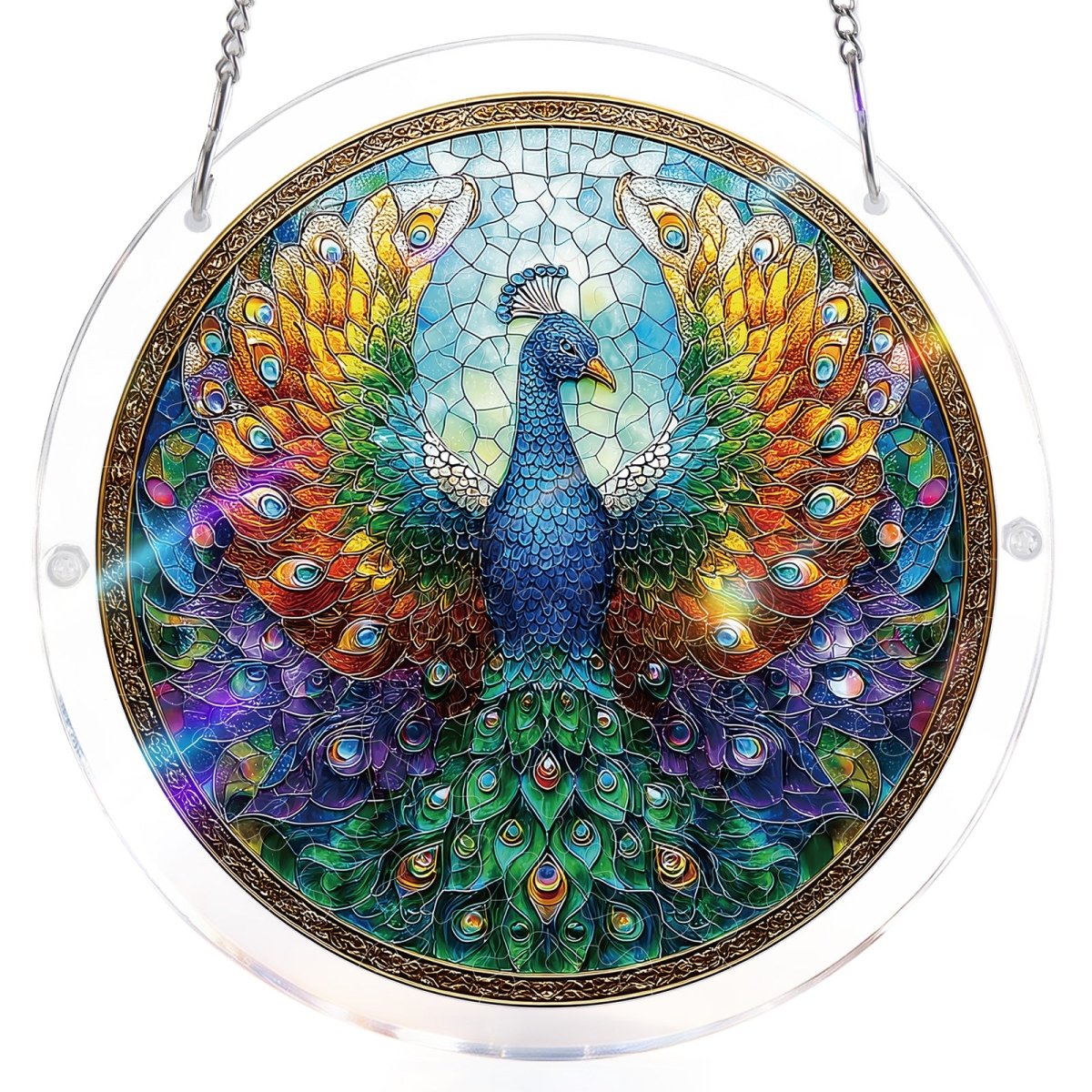 Strahlender Pfau Lichtf?nger-Acrylfensterkunst