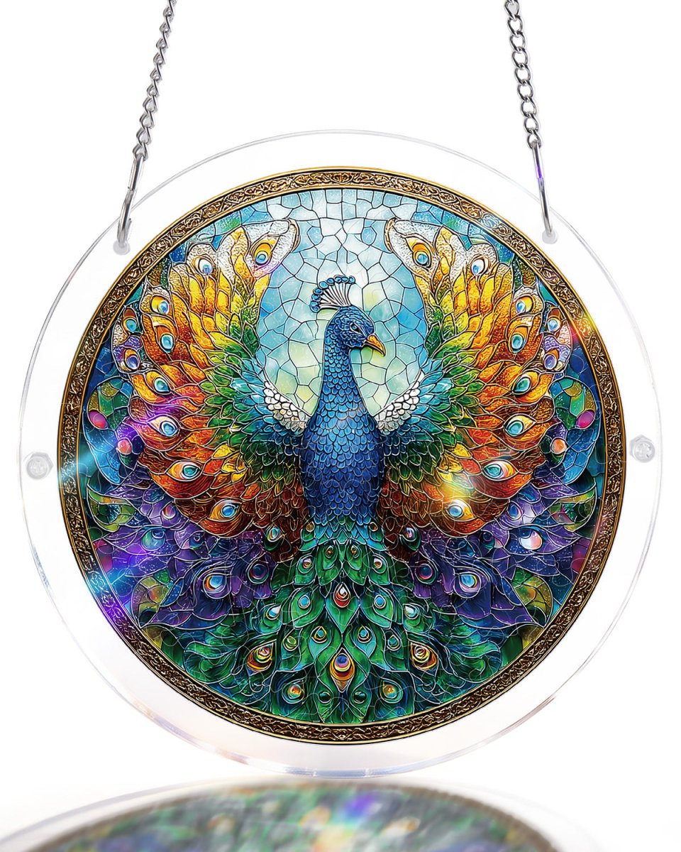 Strahlender Pfau Lichtf?nger-Acrylfensterkunst