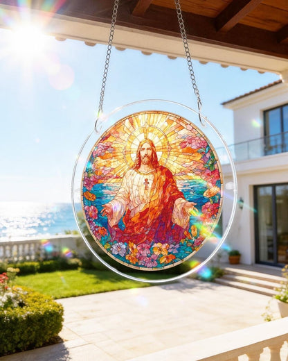 Heiliges Licht Jesu Lichtf?nger-Acryl-Fensterbild