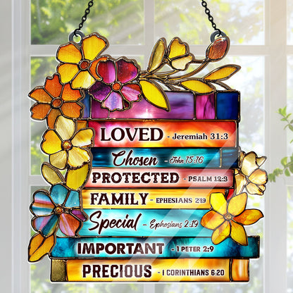 Library Of Blessings I Am Scripture Art -  Window Hanging Suncatcher