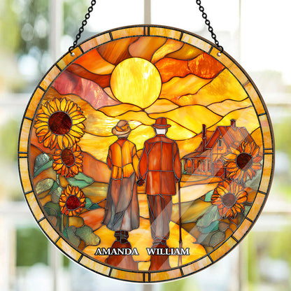 Golden Love Path - Personalized Window Hanging Suncatcher