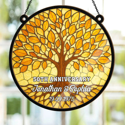 Tree Of Life Anniversary Keepsake - Personalized Window Hanging Suncatcher