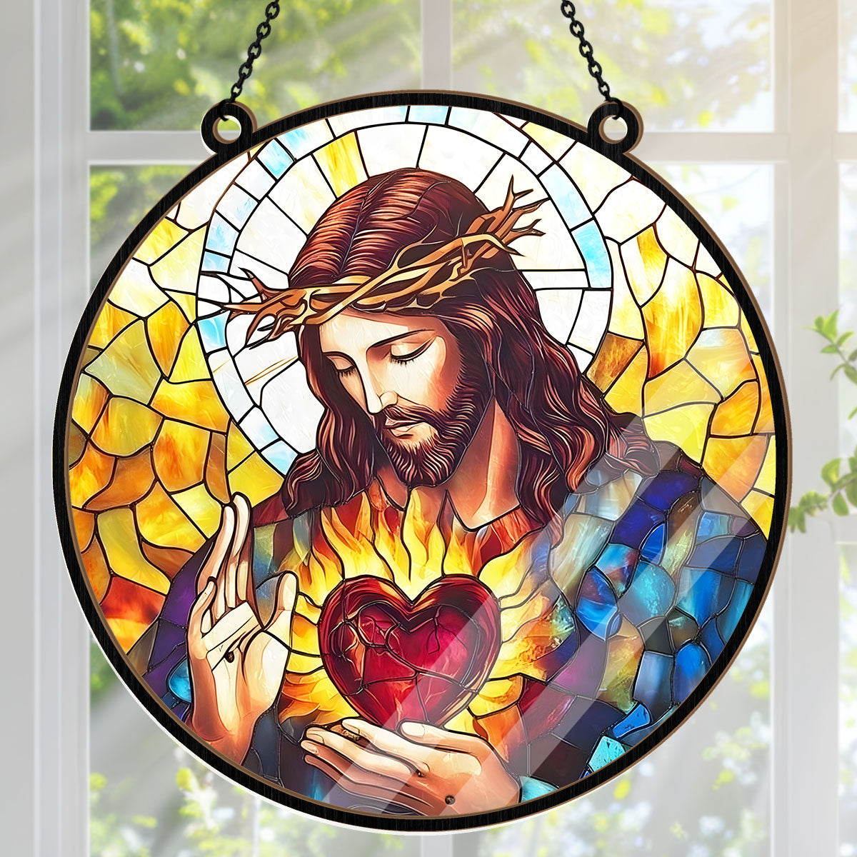 Sacred Heart Of Jesus -  Window Hanging Suncatcher