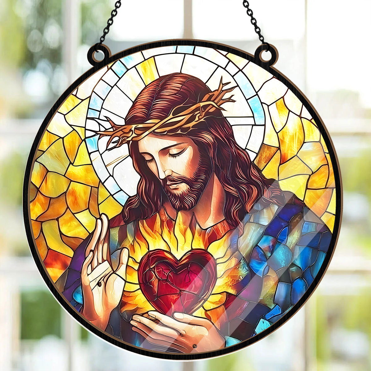 Sacred Heart Of Jesus -  Window Hanging Suncatcher