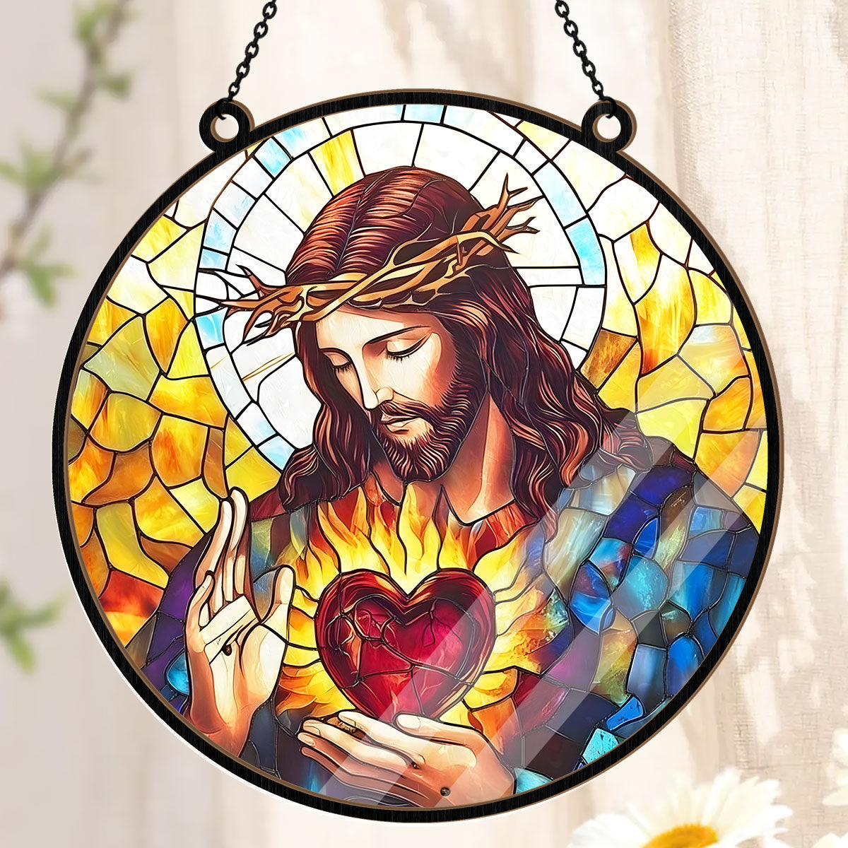 Sacred Heart Of Jesus -  Window Hanging Suncatcher
